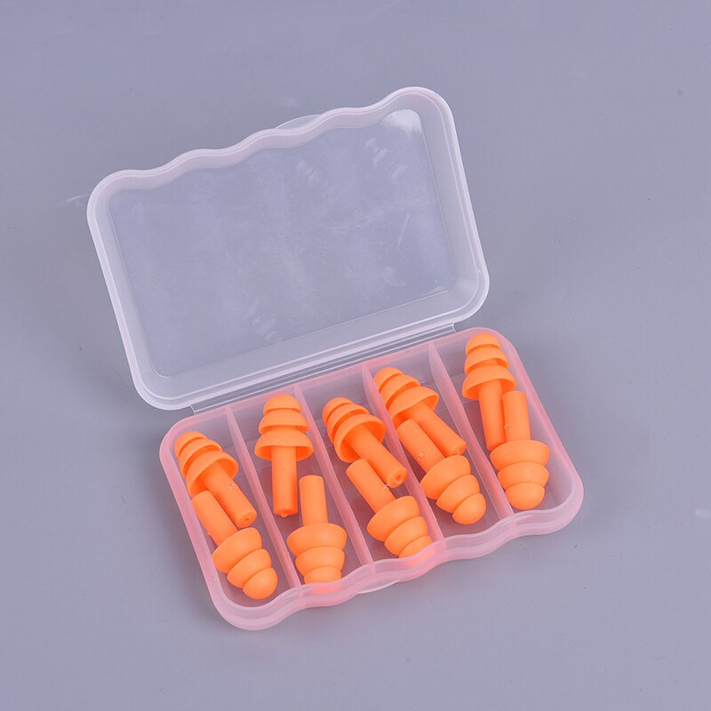 Tapones para los oídos de silicona para dormir, tapones para los oídos con reducción de ruido, protectores industriales, 5 pares: OR