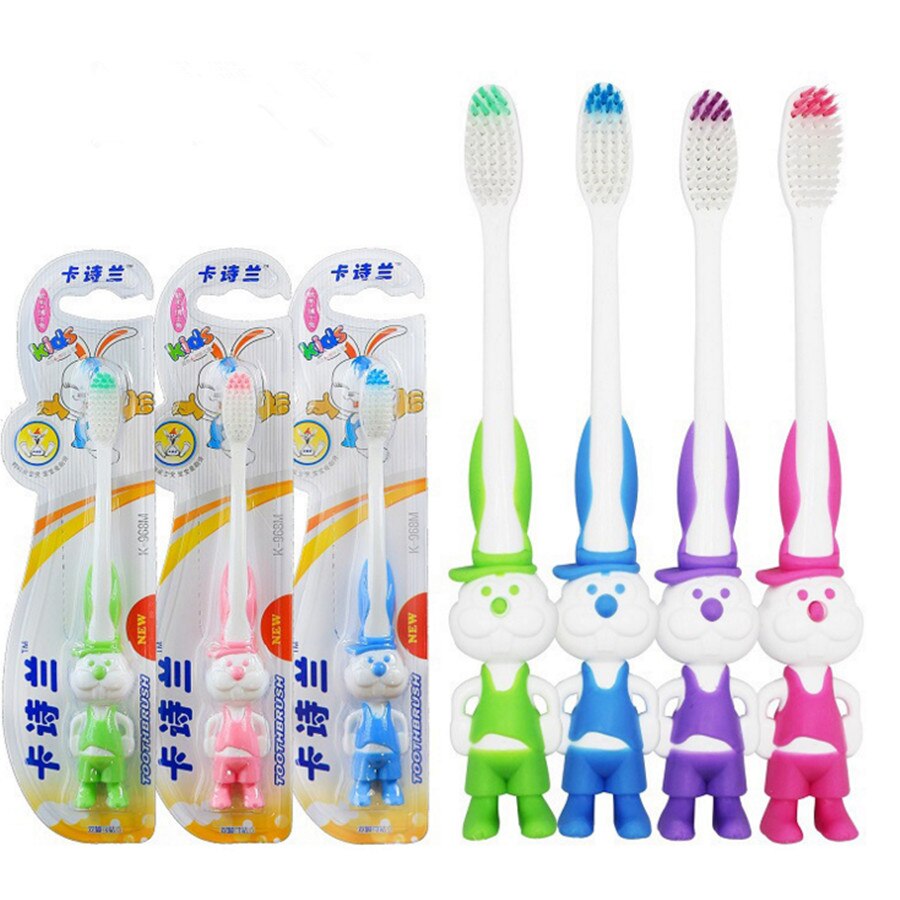 4pcs/lot Children Cartoon Tooth brush Baby Girls Boys Deciduous Tooth Training Brush Kids Teeth Cleaning Super Soft Baby Device