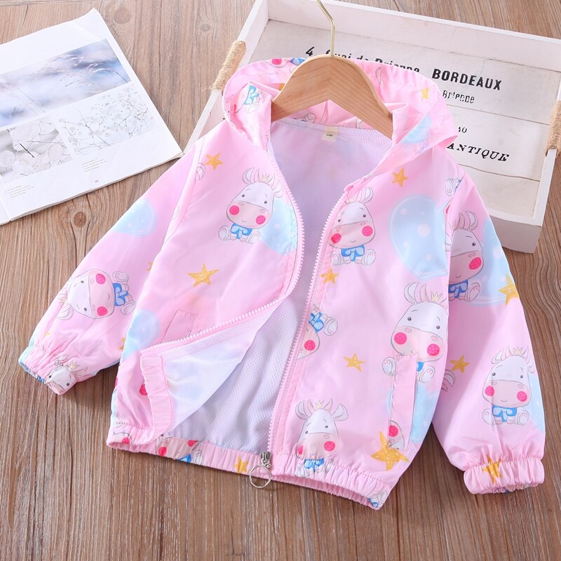 Chaqueta de manga larga para niña, abrigo de dibujos animados a la , ropa de Boutique, bonita, rosa, otoño: pink 806065 / 3y size 100