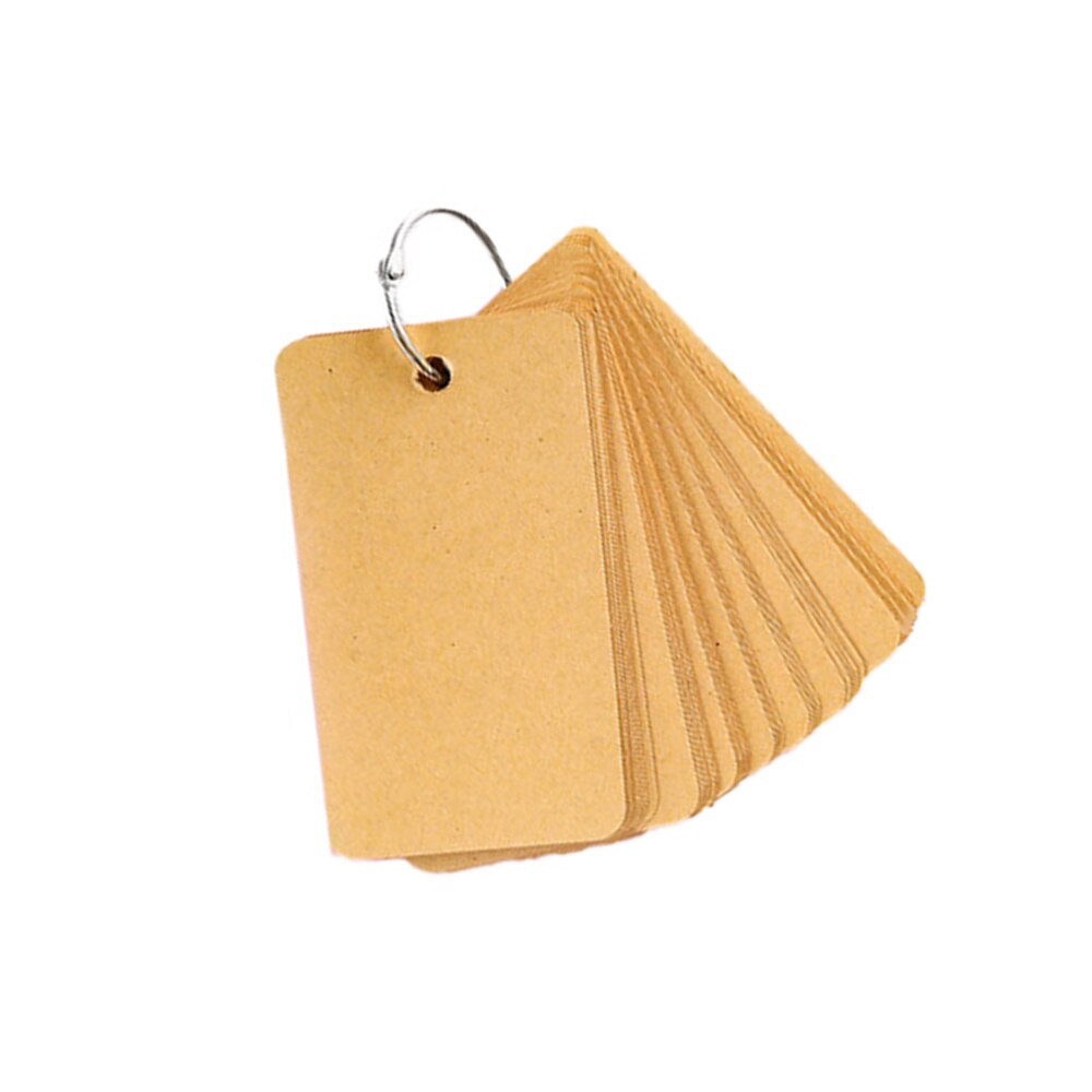 4Pcs Small Long Ring Book Portable Blank Travel Journal Notepad for Writing Drawing School Office (Kraft Paper, Light Blue Core): Picture 7