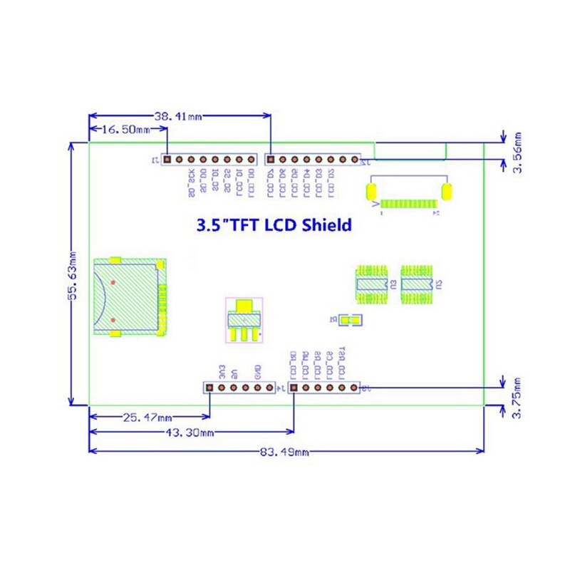 3.5 Inch TFT LCD Display 320 x 480 Color Screen Module Compatible with Arduino UNO R3 Mega2560