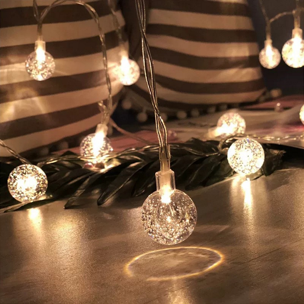 1,5 M 7 M 11 M Kristall Ball String Licht Flash Indoor Lampe 10/40/60 LED Lichterkette Batterie/USB Für Weihnachten Party Dekoration: ROSE / 6-10W