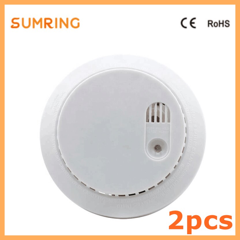 2pcs Smoke Alarm Sensor Home Standalone Security Safety Smoke Detector Fire Optical Siren For House