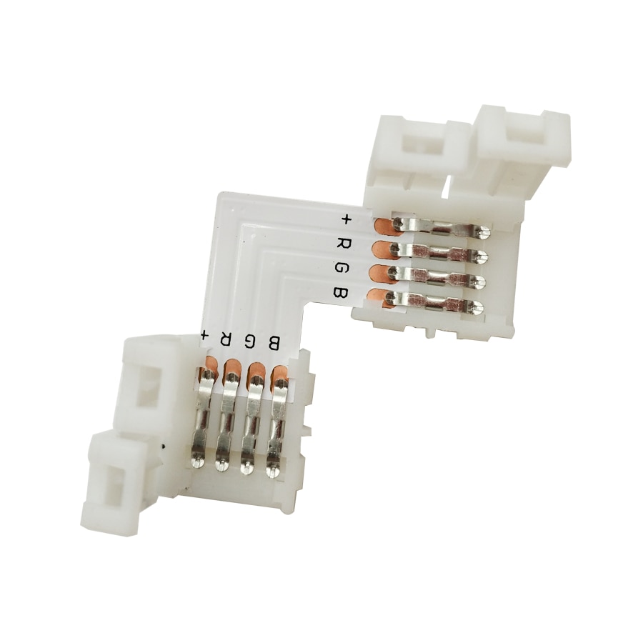 L-vorm 4 Pin 10mm LED Connector Strip Strip 4 Dirigent Haakse Hoek Quick Splitter Voor 5050 2835 3528 RGB led strip