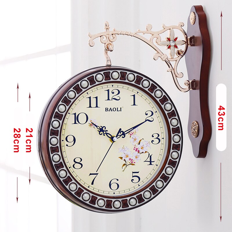 Reloj de pared grande de doble cara, reloj de pared Vintage, mecanismo de relojes digitales, moderno, accesorios de decoración del hogar: clock 7