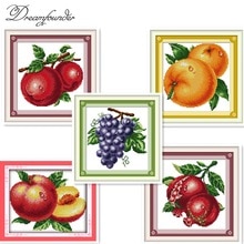 Water sinaasappels druif fruit kruissteek kit fruit nog count print DMC kleur 14ct 11ct borduurwerk DIY handgemaakte handwerken