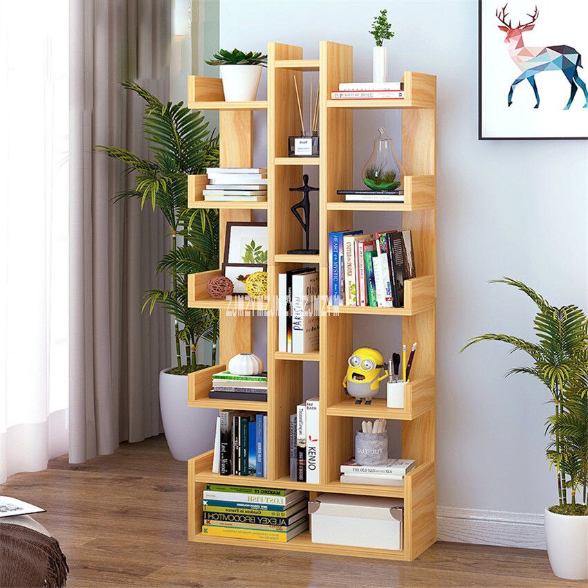 SG271546 Land Bookcase Simple Modern Students Bedroom Simple Bookshelf Economy Display Cabinet Living Room Storage Rack: B