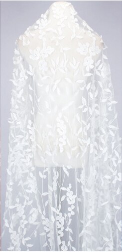 Tulle brodé blanc maille pour mariage | Tissu africain de , tissu dentelle, fleurs 3D brodées, Tulle dentelle, bricolage, 120CM de largeur: WHITE