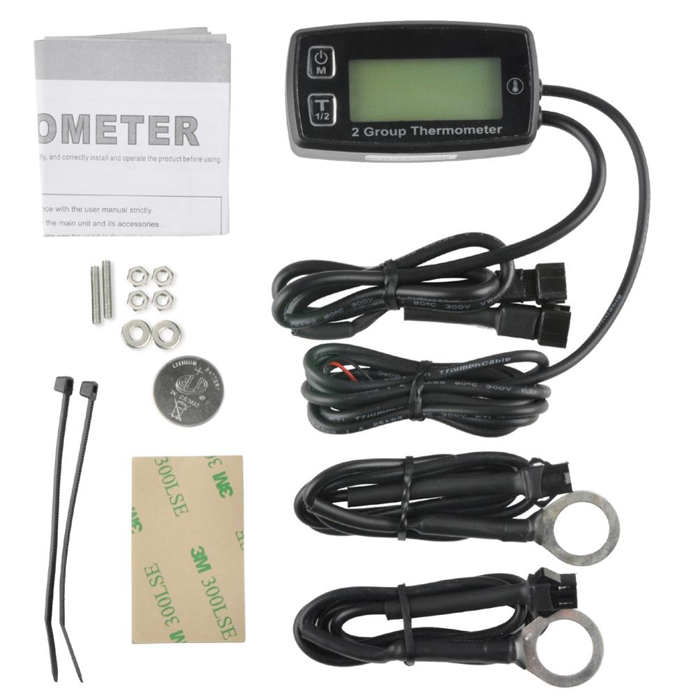 Termómetro Digital de 2 temperaturas, medidor de temperatura para Motor de Dirt Pit Bike, coche, moto, ATV