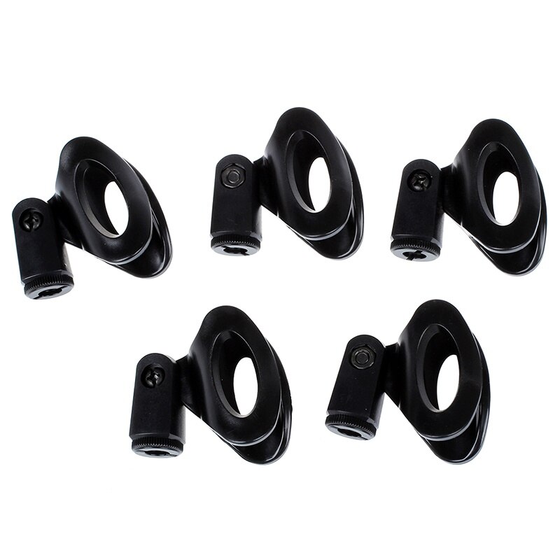 5x fleksible mikrofoner mikrofonstativ tilbehør plastklemme klipsholder montering svart