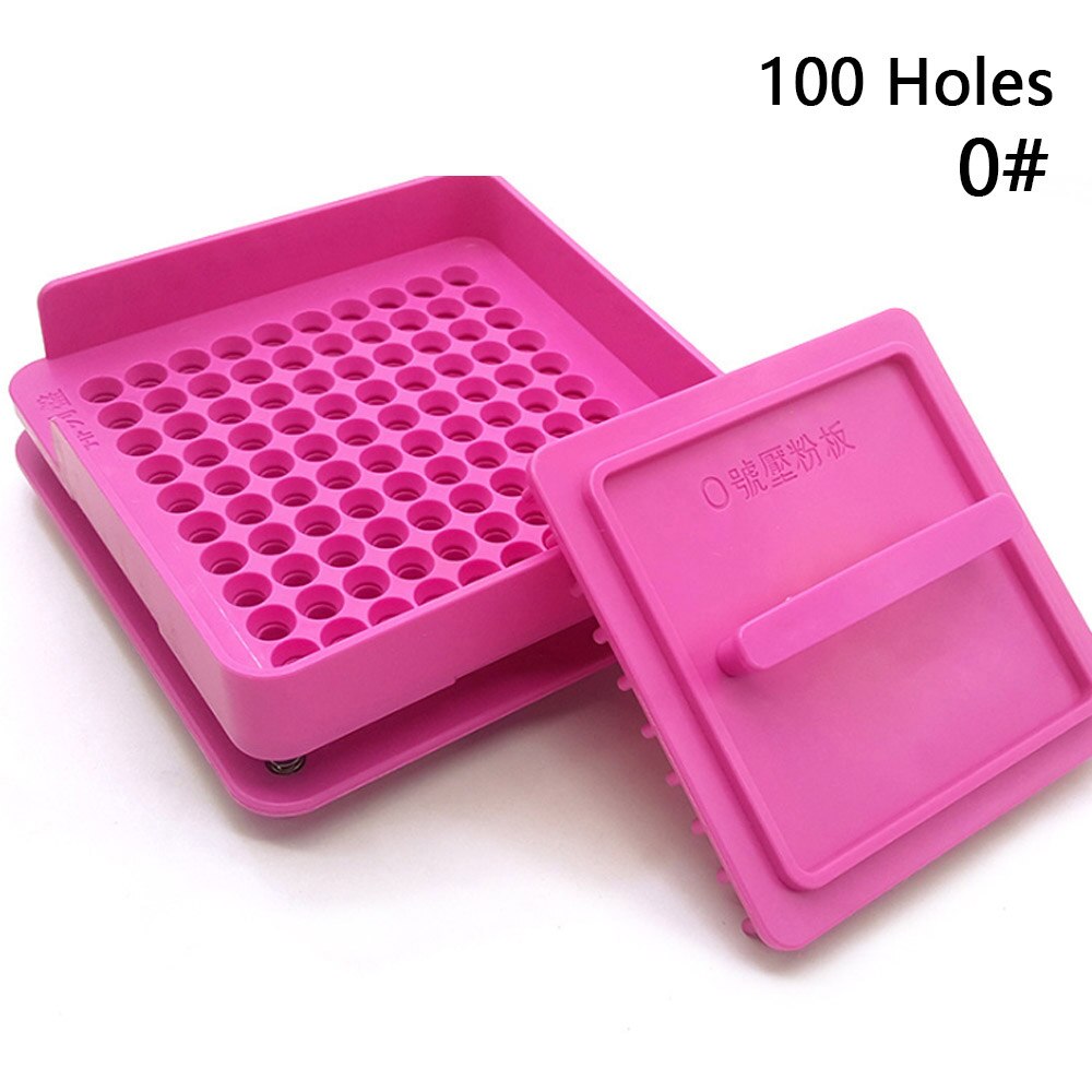 100 Holes Manual Capsule Filling Machine Manual Encapsulator Capsule Filling Board #000 #00 #0: Pink without plate
