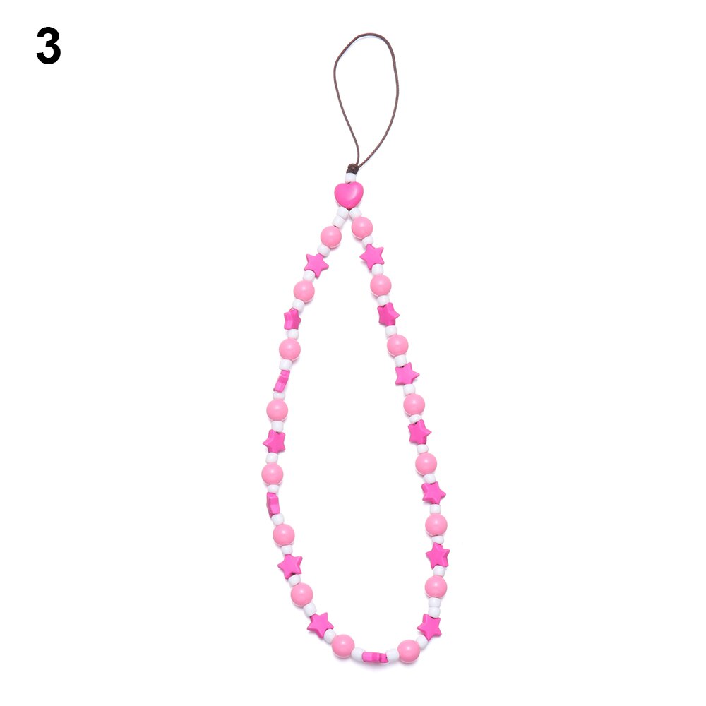 Zomer Kleurrijke Zachte Klei Mobiele Telefoon Keten Lanyards Voor Vrouwen Meisjes Bohemen Smile Pearl Touw Voor Telefoon Case Opknoping koord: Type 3
