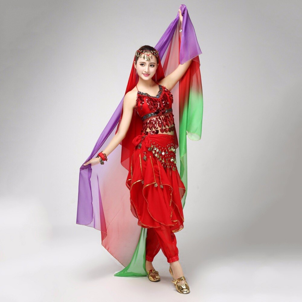 Dégradé voile châle visage écharpe femmes danse ventre Bollywood Costume soie-comme neuf