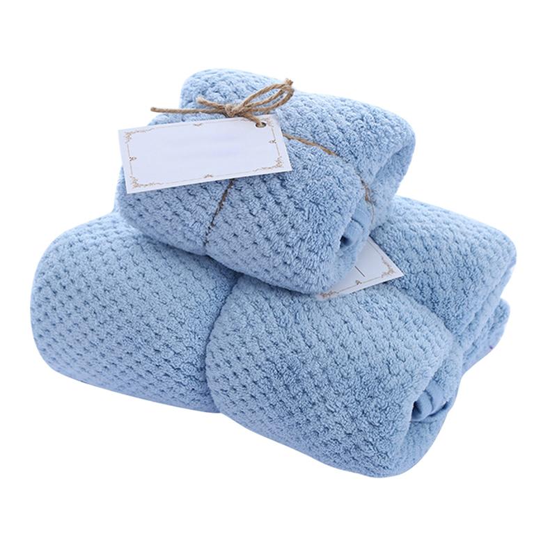 1 Set Coral Fleece Badkamer Handdoeken Dikker Badhanddoeken Pure Kleur Coral Fluwelen Badhanddoeken Roze Grijs Groen Bruin Blauw: Blue