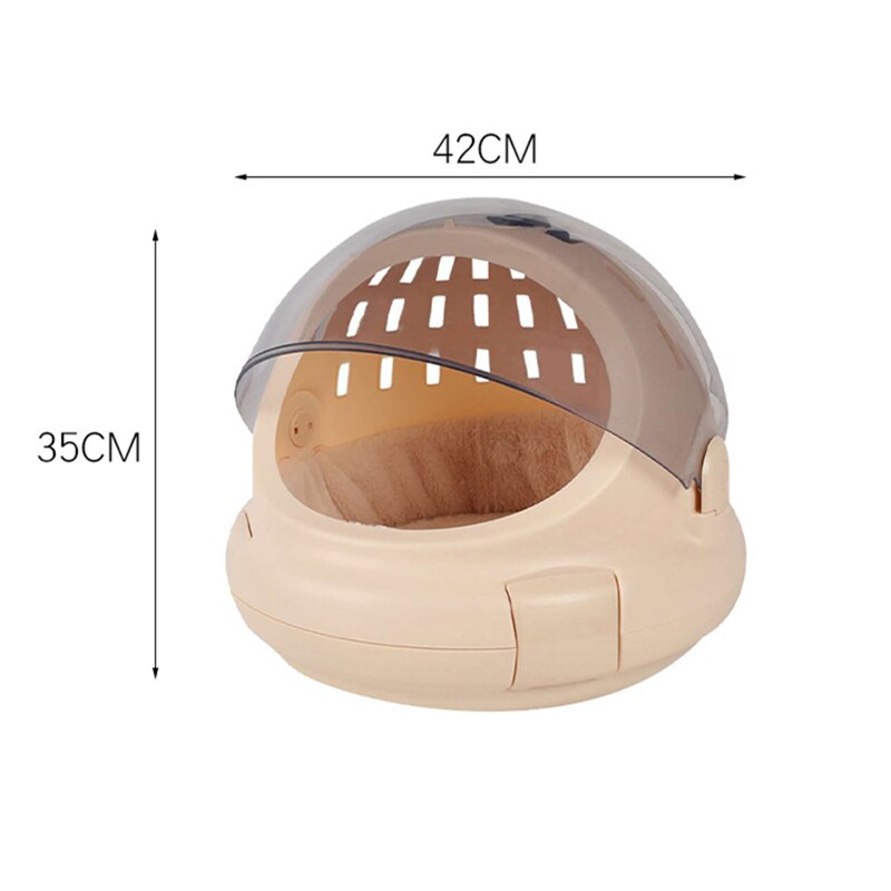 Car Large Cat Litter Box Space Capsule Cat Bed Portable Transparent Detachable Cat Supplies with Pet Plastic Scoop 3 Colors