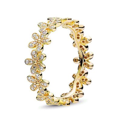 Neue Einfache und Modische Rose Gold Kleine Gänseblümchen Blume Ringe Für Frauen Hochzeit Engagement Schmuck: 8 / Ring 2