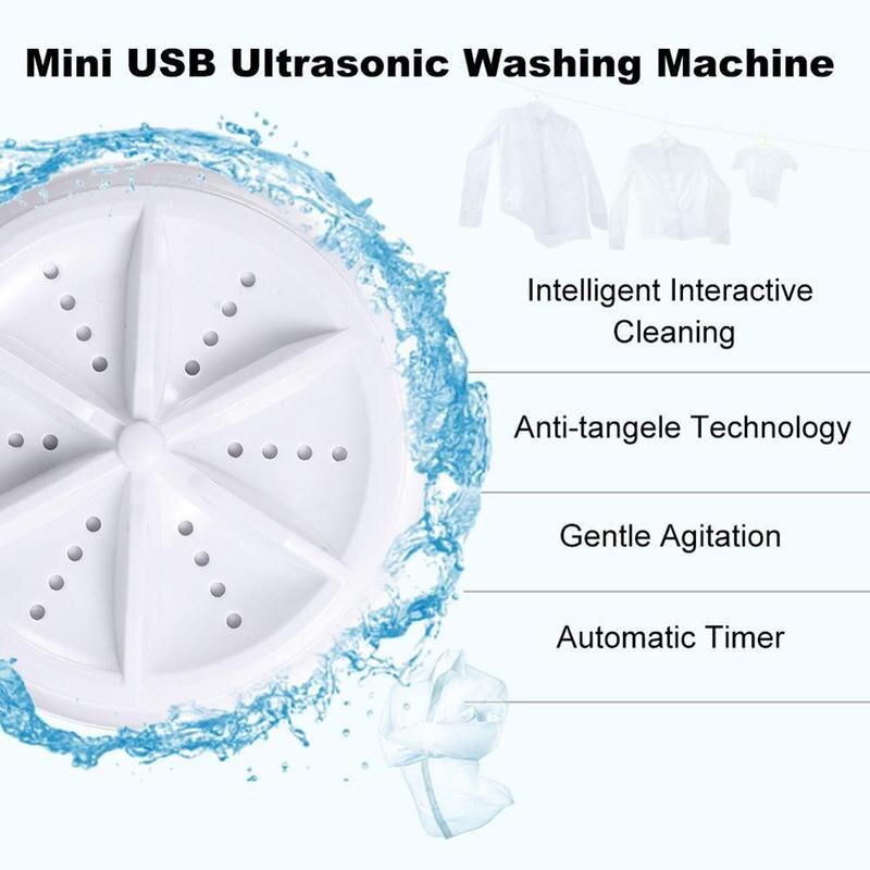 Portable Ultrasonic Turbine Washing Machine USB Laundry Cleaner Travel K6G1