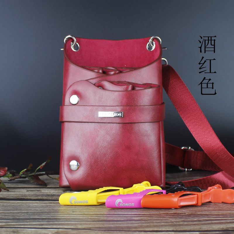 PU Kapper Haar Schaar Tas Kappers Holster Pouch Holder Case Bag met Taille Schouder Riem Haar Tool: Rood