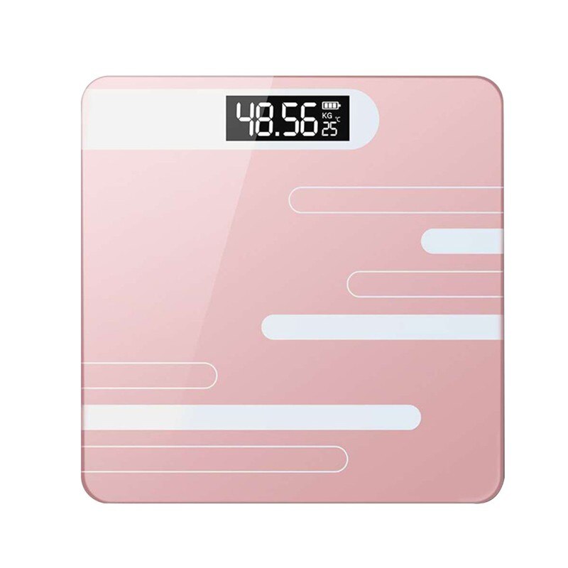 Body Smart Electronic Weight Scale LCD Display Indoor Temperature High-Precision Measuring Home Digital Weight Scale: Pink
