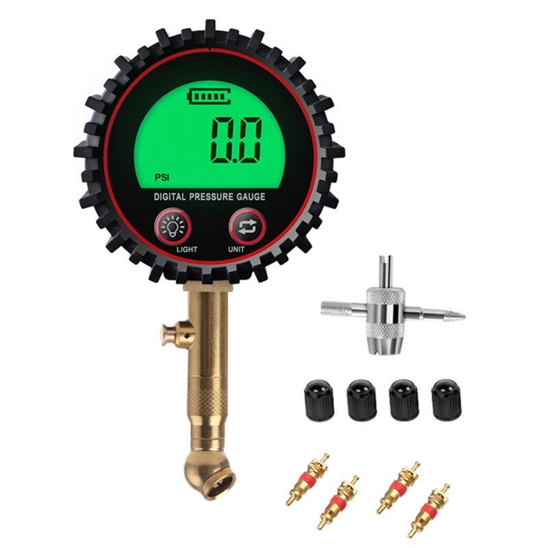 Portable 255PSI Digital Tire Pressure Gauge Rubber Hose Quick Connect Coupler