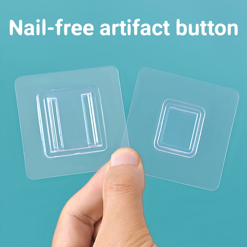 DIY Double Sided Adhesive Wall Hooks Wall Hanger Transparent Suction Cup Sucker Hook Double-Sided Adhesive Wall Hooks