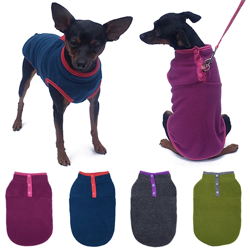 Warme Hund Mantel Vlies Winter Hund Kleidung Französisch Bulldogge Mops Chihuahua Haustier Welpen Kleidung Kleine Hund Jacke Kleidung für Hund mäntel