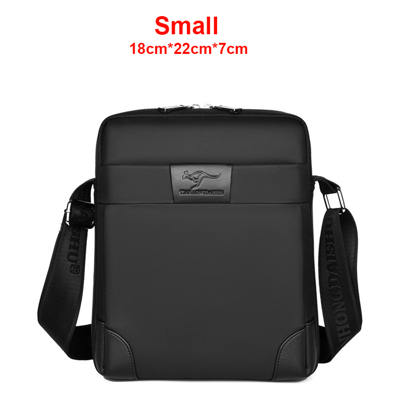 Sommar känguru lyxmärke herr crossbody-väskor oxford vintage messenger-väska manlig liten axelväska för män affärshandväska: Svart
