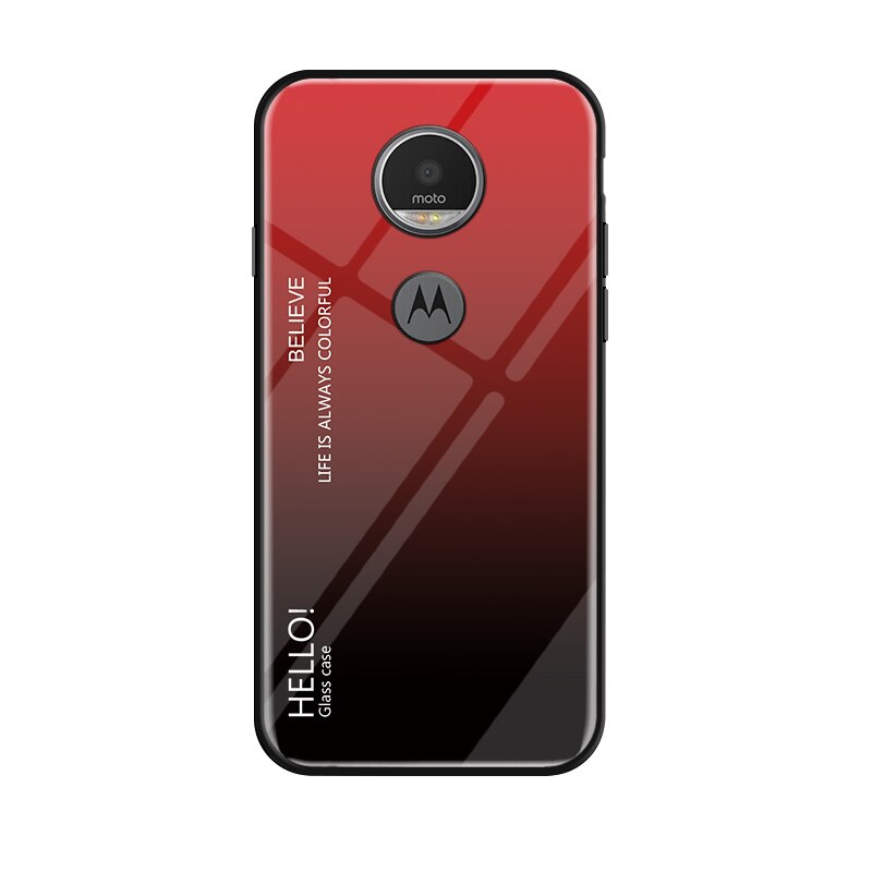 Para Motorola Moto E5 funda de lujo de cristal templado de silicona Marco de gradiente cubierta trasera protectora para Motorola Moto G6 Play: For MOTO G6 Play / 3