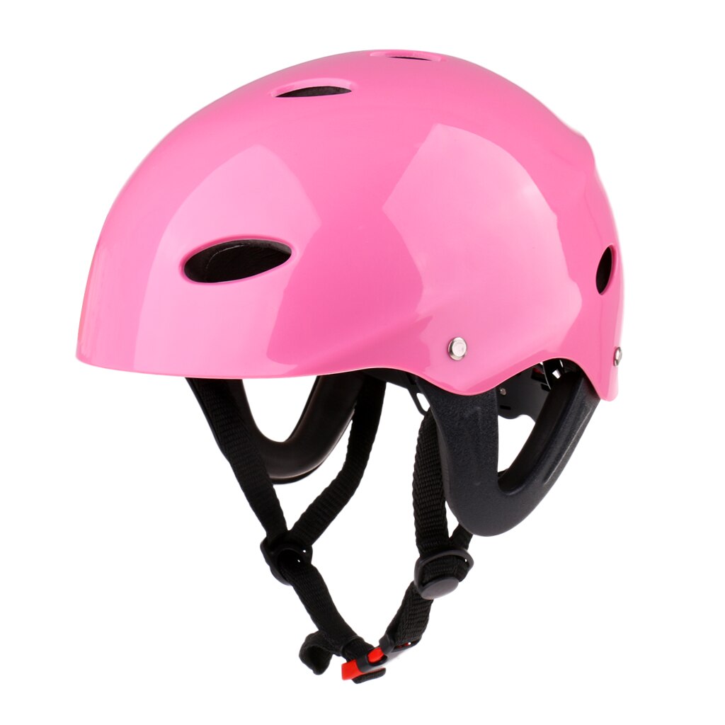 Water Sports Helmet Outdoor Wakeboard Kayak Canoe Safety Helmet Premium Hard Protection with Ear Protector: Pink L