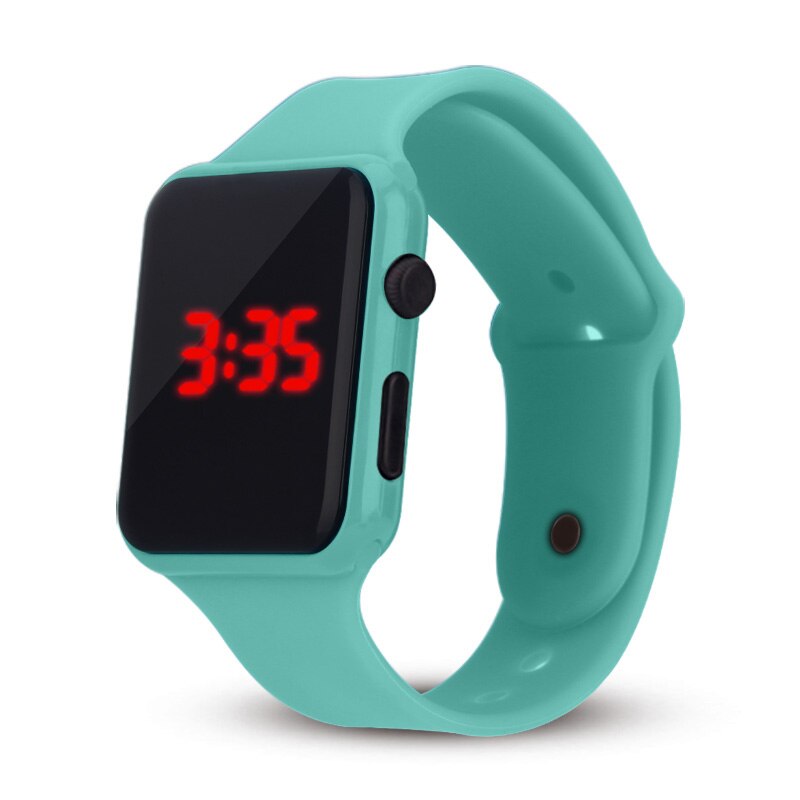 mannen vrouwen Horloge Digital Siliconen Sport Horloge voor Vrouw Man Jongen Meisje Kinderen Rood Licht: Mint Green