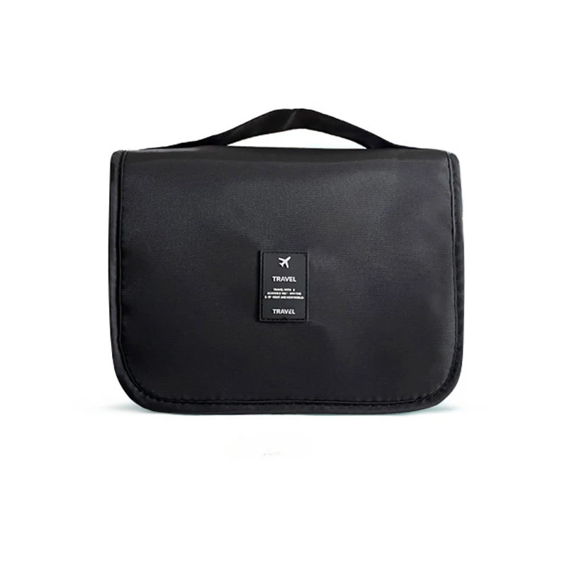 Bärbar rese-necessär, vattentät hängande förvaringsväska, nätfickor med krok, kosmetiska väska, resetillbehör, sminkväskor: Beige vit