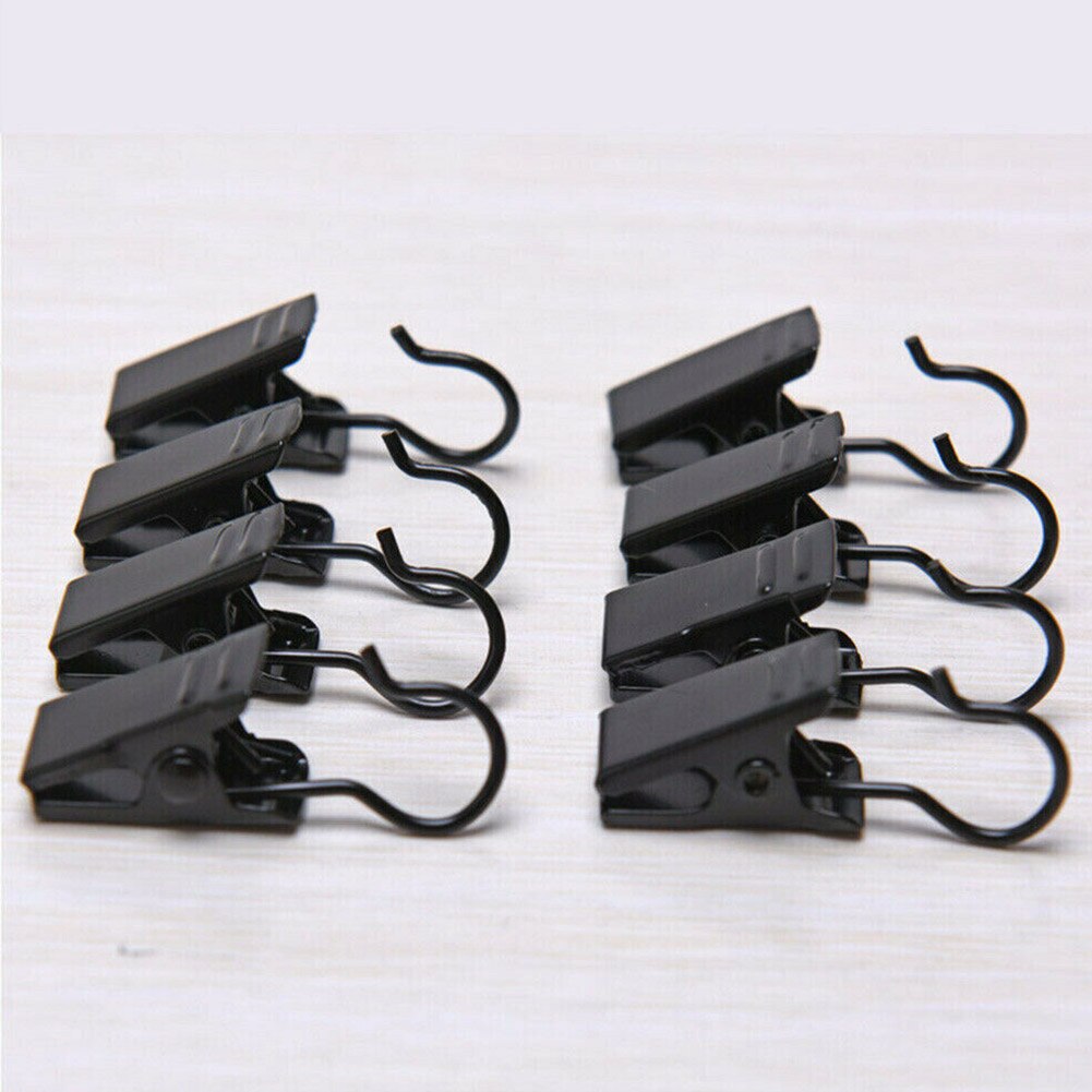 20pcs Curtain Clip Anti Rust With Hook Window Replacement Part Home Hotel Decoration Art Drapery Diaplay Bedroom Stainless Steel: Default Title