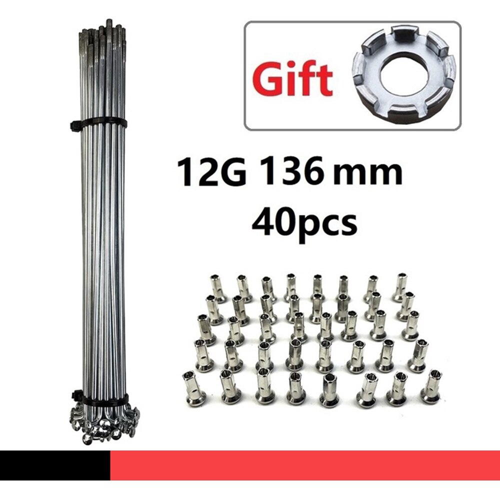 Rayons de 12G pour vélo électrique de montagne, 136/162/173/182/200/206/208/210mm, pièces de Conversion de moteur pour Ebike: 136mm 40pcs tool