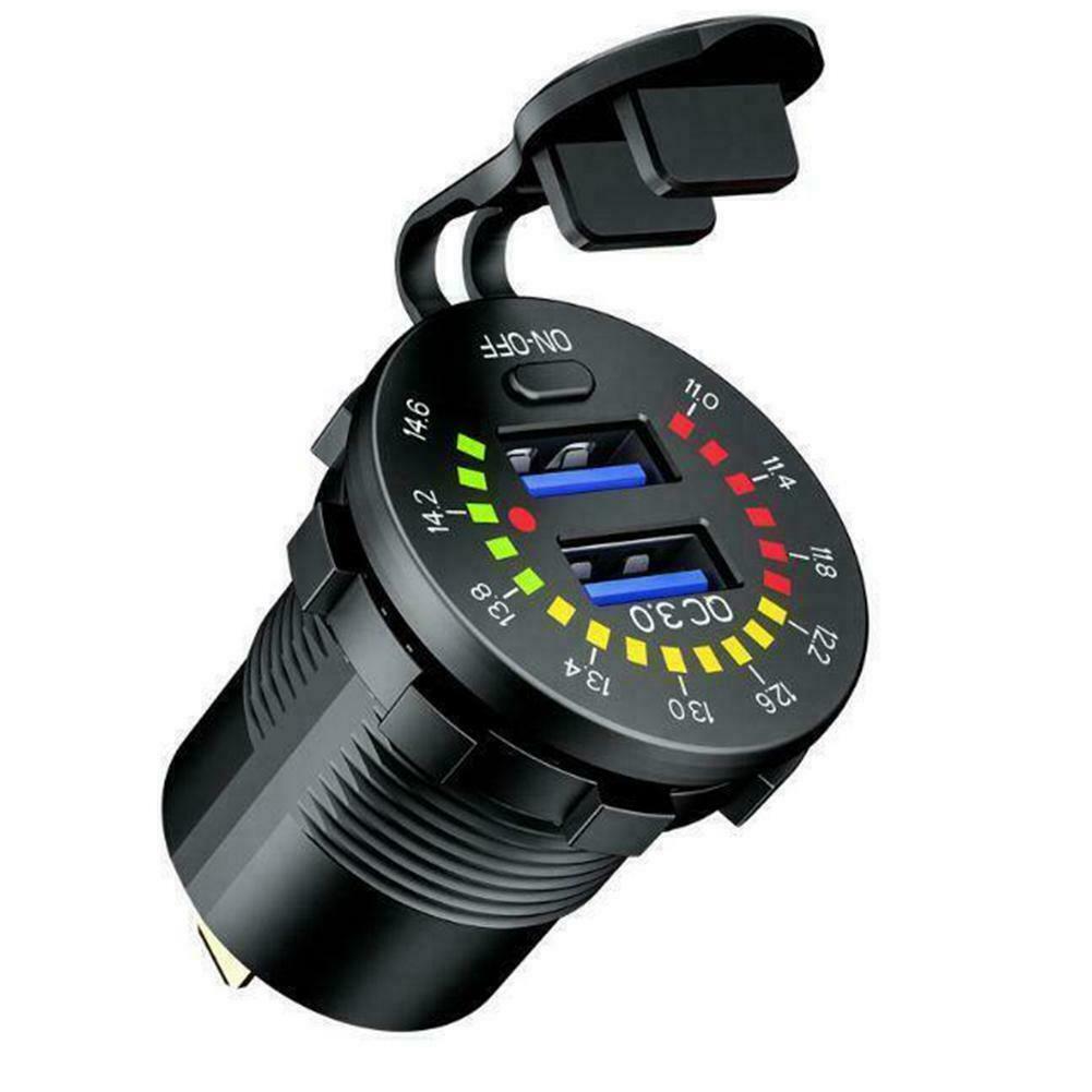 12V Charger Quick Charge QC 3.0 Car Fast Charge Accessories Parts Black