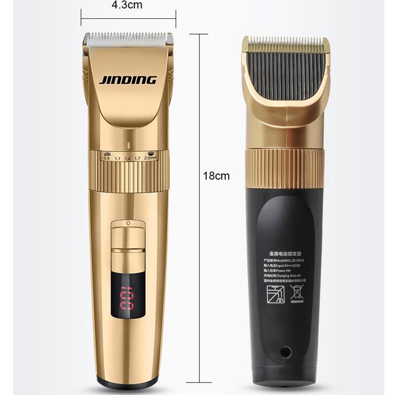 lithium battery titanium ceramic blade hair clipper Rechargeable Hair Trimmer hair cutting machine style Tools