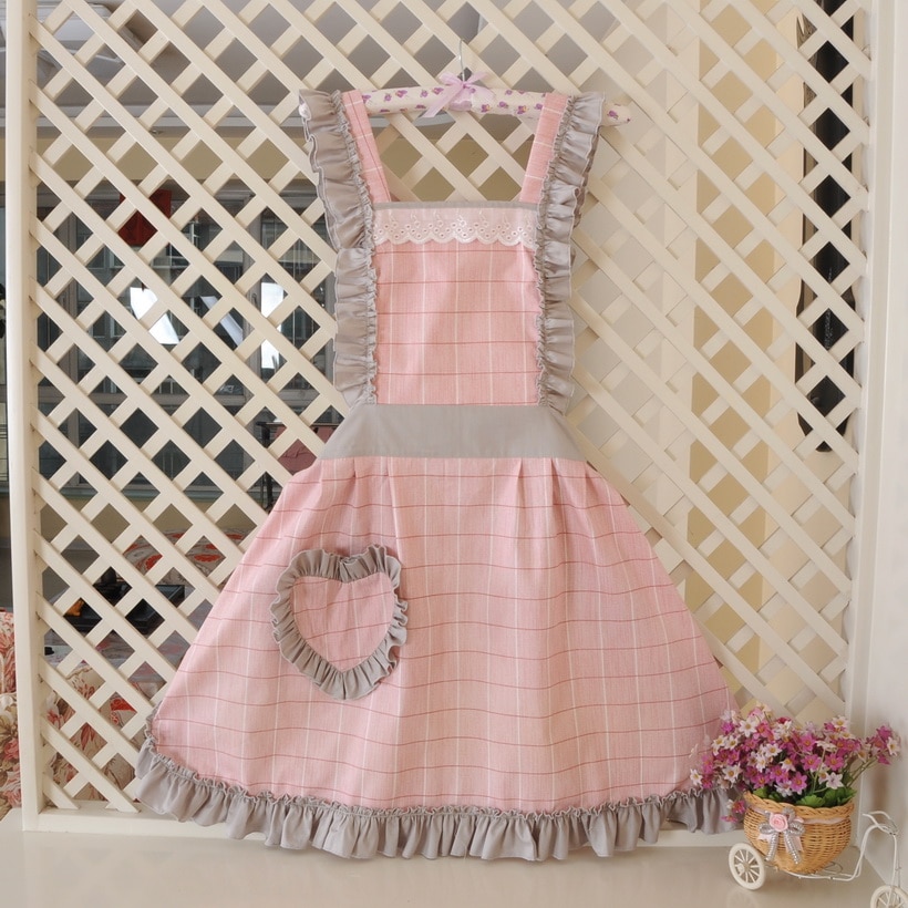 Cotton aprons for woman with pocket lovely Coverall cleaning apron Commercial Restaurant Home Bib delantal cocina kitchen apron