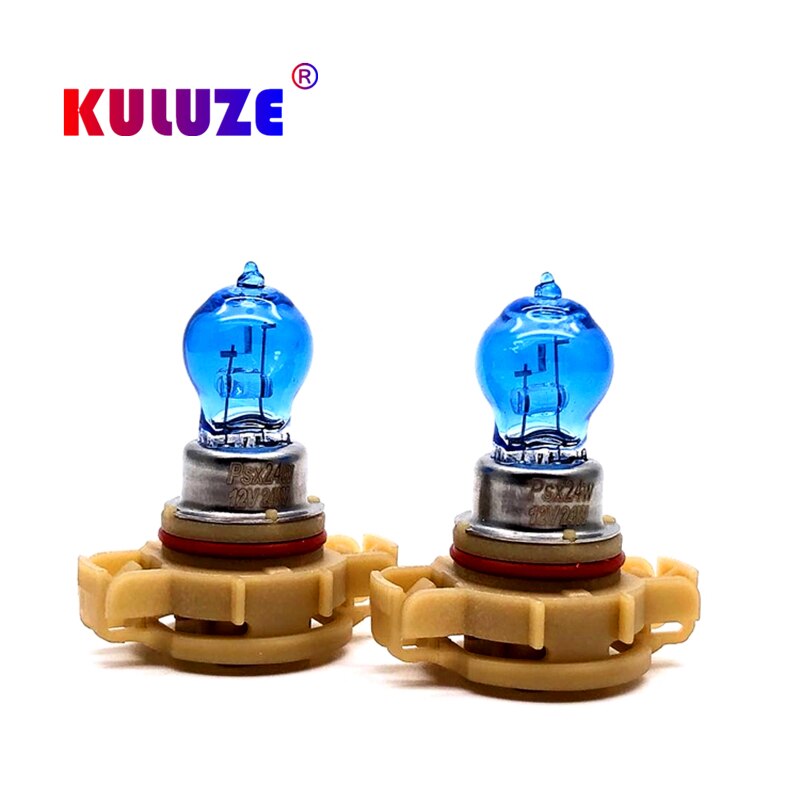 2pcs PSX24W clear H16 quartz halogen bulb 5202 12V 24W automobile lamp fog lamp driving lamp super white halogen bulb Amber: white light