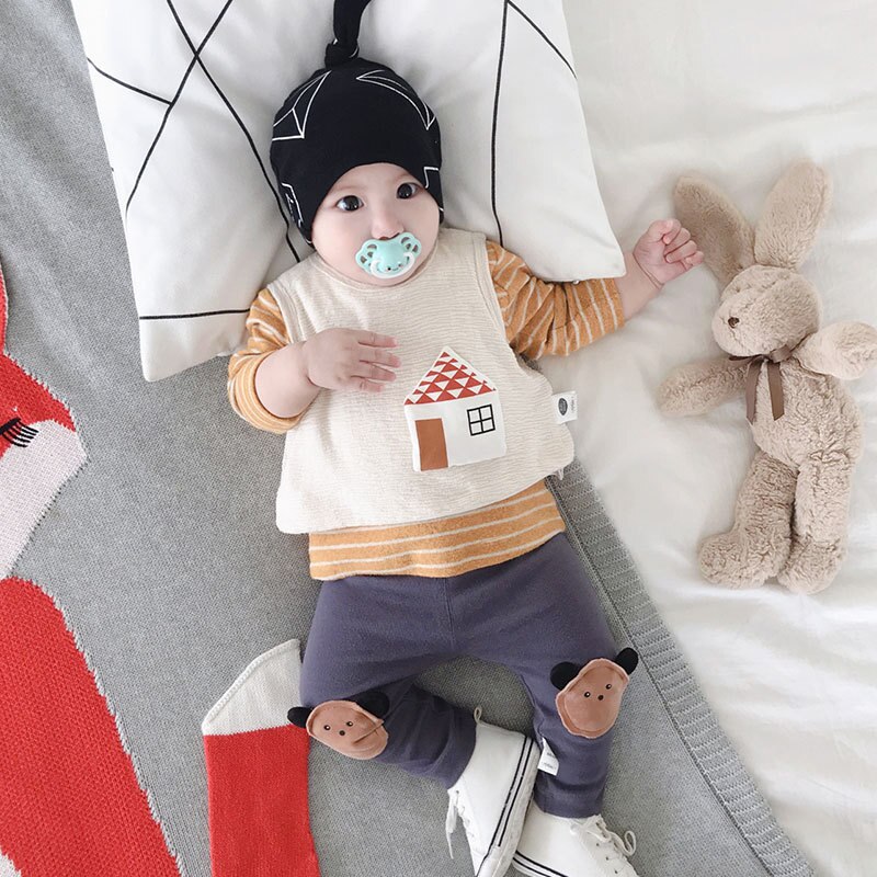 Katoen Kinderen Vest Meisjes Vest Peuter Baby Jongens Warm Winter Vest Herfst Mouwloze 3D Huis Jas Kinderen Uitloper