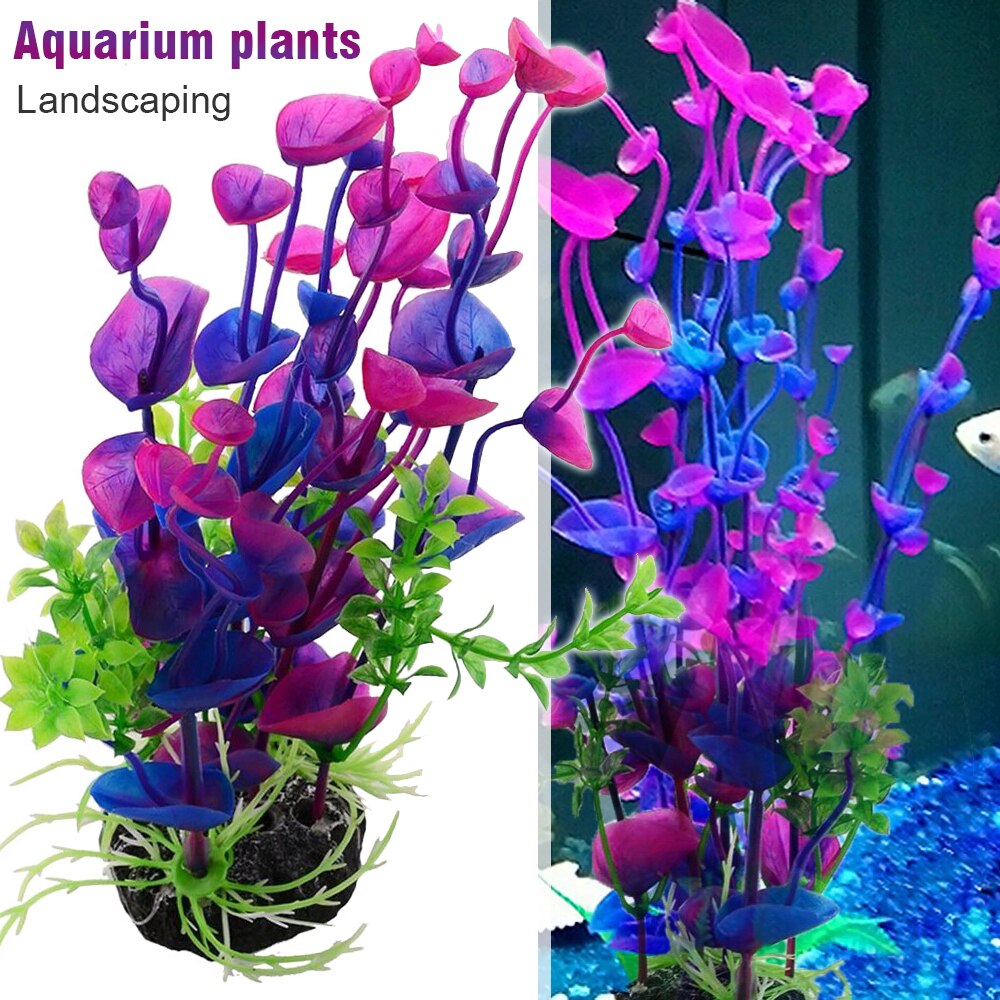 Artificial Water Plant Purple Aquatic Grass Fish Tank Aquarium Decor Accessories