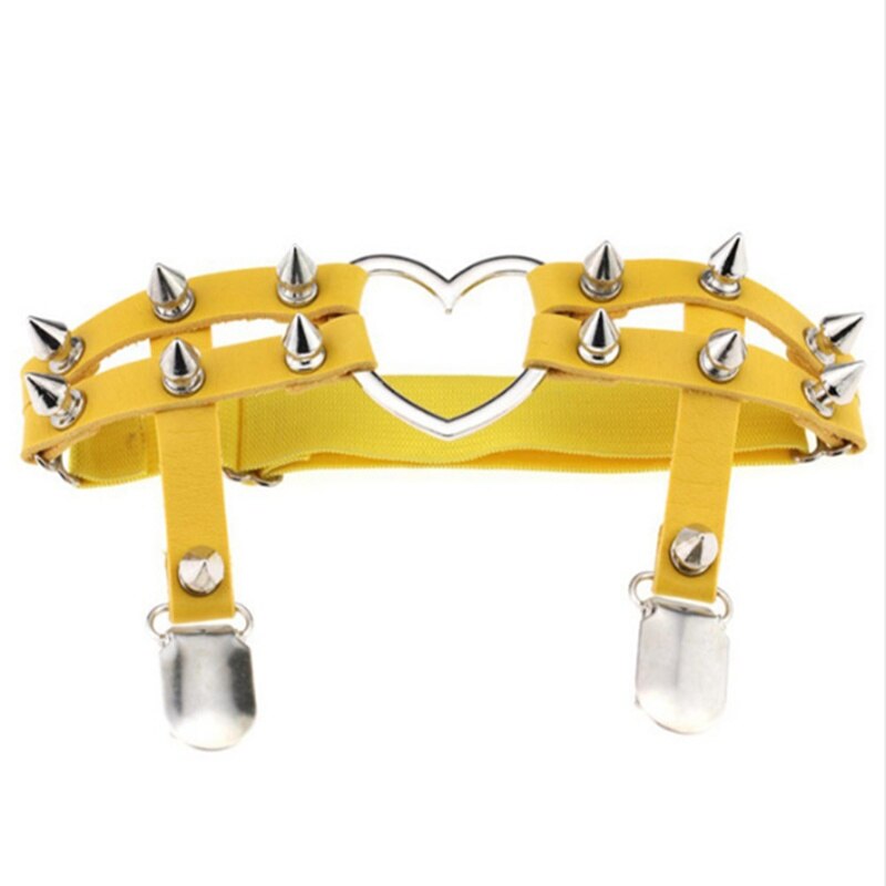 Moda clássico senhoras colar colar rebite perna colar cinto feminino moda punk gótico macio gótico liga cinto