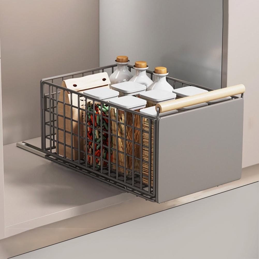 Cabinet Drawer Rack Self-adhesive Sliding No Drilling Foldable Sliding Cabinet Organizer Heavy Duty Pull-out Pantry Organizer
