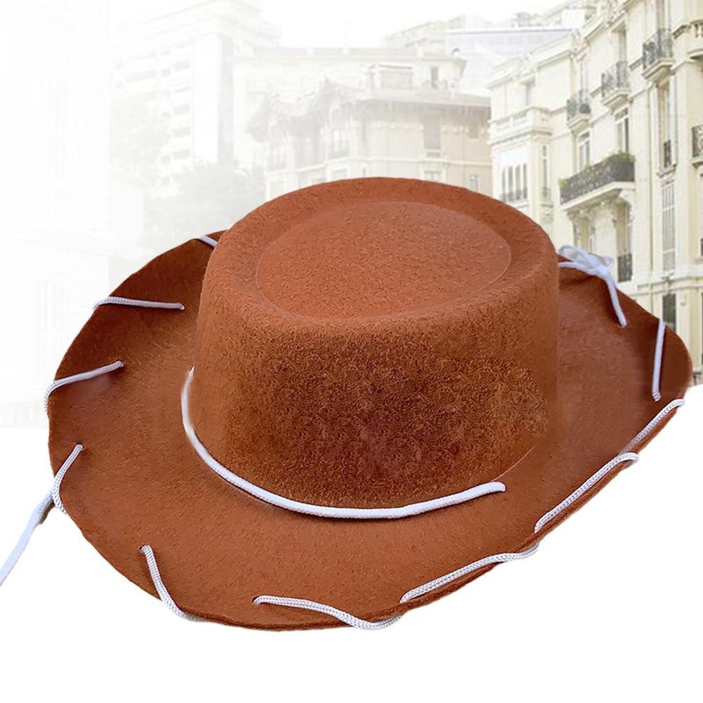 Cowboy Hat Women Men Western Drawstring Non-woven Fabric Cowboy Hats For Gentleman Lady Children Kids Cap Christmas