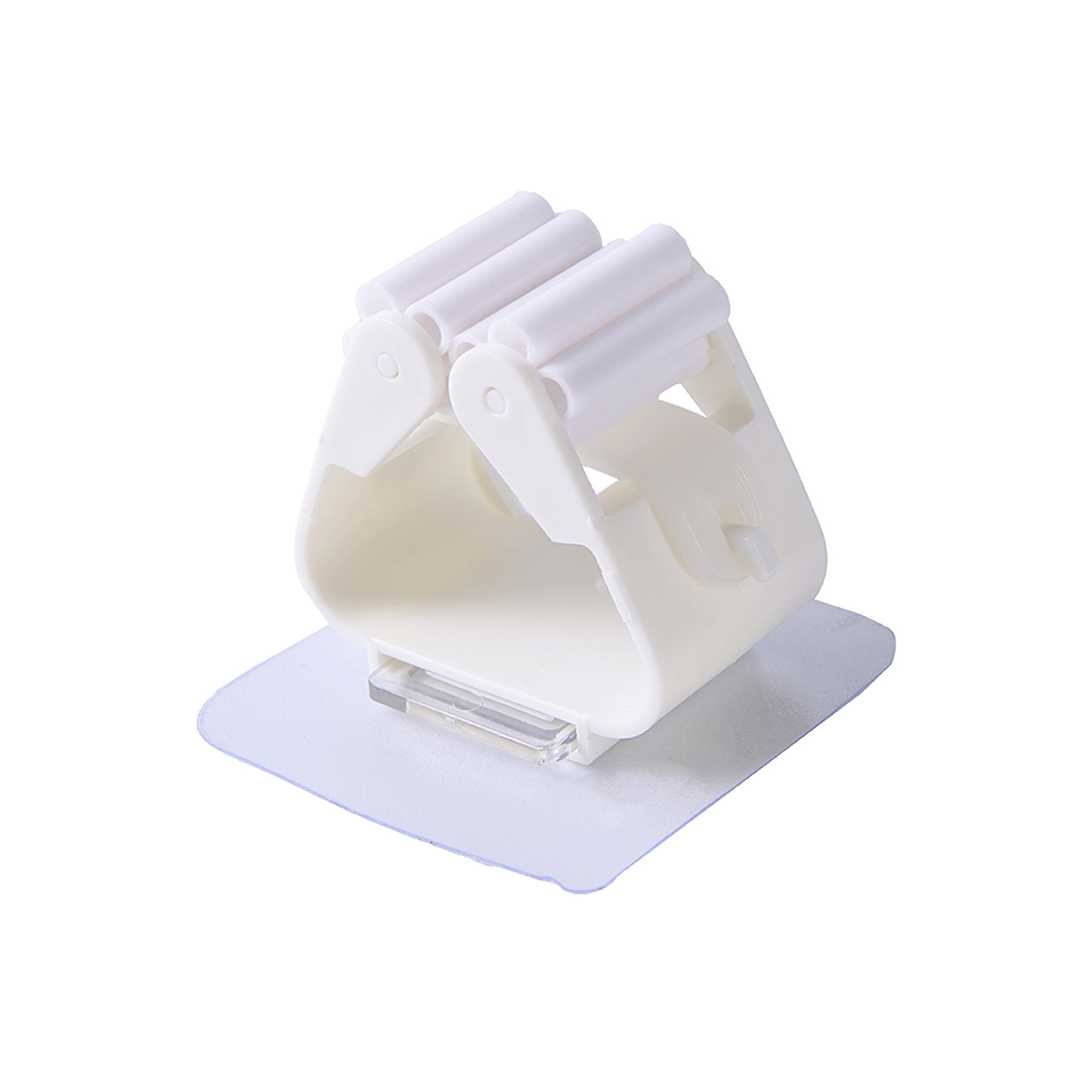 Moppeholder selvklebende kostestativ veggmontert moppestøtte feiebørstekrok oppbevaringsorganisator dårlig kjøkkenutstyr: Lysegrå