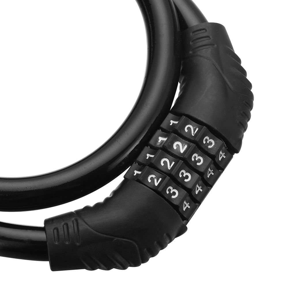 Bicycle Steel Cycle Security Cable Chain Bike Lock Padlock Combination Number 4 Digit Password