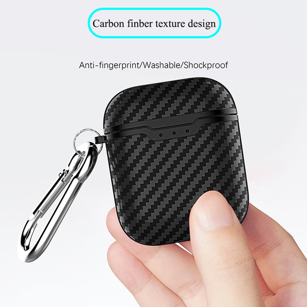 Funda protectora de fibra de carbono a prueba de polvo para AirPods 1/2, auricular Bluetooth