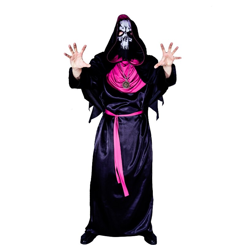 Halloween Evil Man Cosplay Costumes Fancy Scary Grim Reaper Devil God of Death Robes Carnival Stage Party Demo Clothing Set