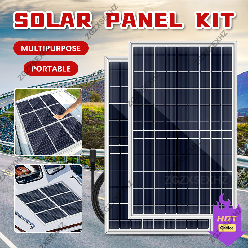 300W 12V Solpanel Kit - Komplett - 2 Paneler - Bärbar - USB Ström