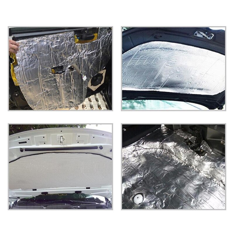 White PEF Pressed Aluminum Foil Thermal Insulation Cotton Car Sound Mat Proofing Deadener Heat Noise