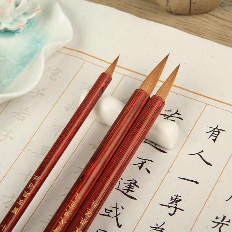 3pcs Chinese Calligraphy Brushes Excellent Weasel Hair Writing Brush Fit For Calligraphy Practice Wolf Hair Brush Pen