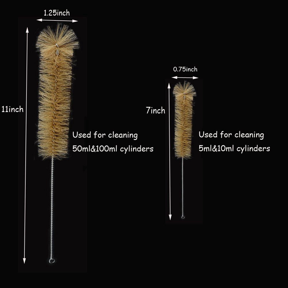 BLEL Thick Glass Graduated Measuring Cylinder Set 5ml 10ml 50ml 100ml Glass with Two Brushes